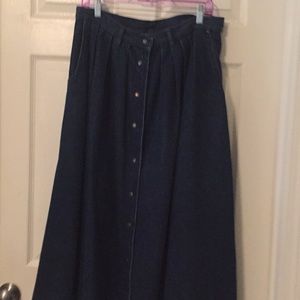 A-line denim skirt